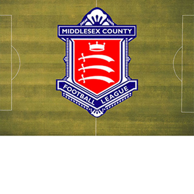 MCFL Logo with football pitch in the background.